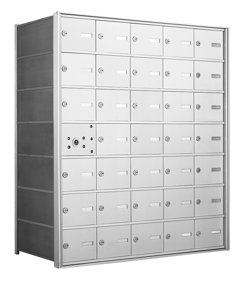 4B+ Front-Loading Horizontal Mailboxes in Anodized Aluminum Finish - 34 Tenant Doors And 1 USPS Master Door