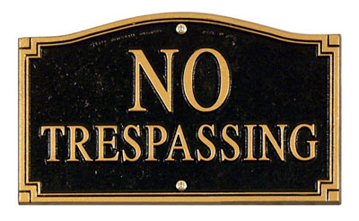 14095-whitehall-no-trespassing-statement-plaque-wall-lawn-black-gold-18-lawn-stake-included-1