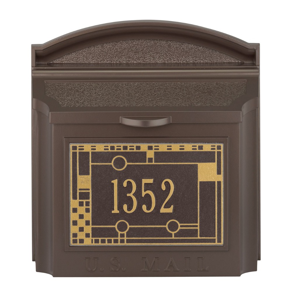 Whitehall Wall Mailbox With Frank Lloyd Wright Coonley Plaque Personalized