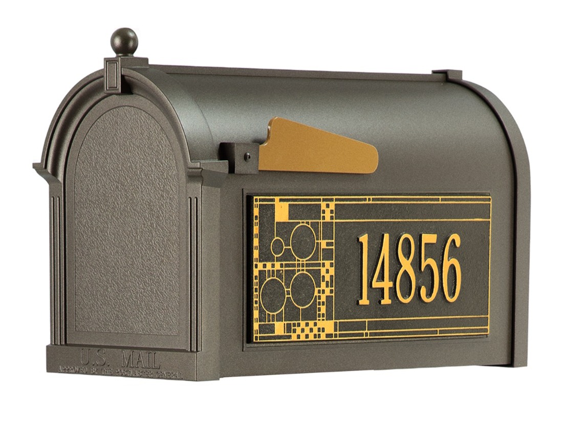 Whitehall Capitol Mailbox Frank Lloyd Wright Coonley Package #2 (Capitol Mailbox,  Personalized Coonley Sides)