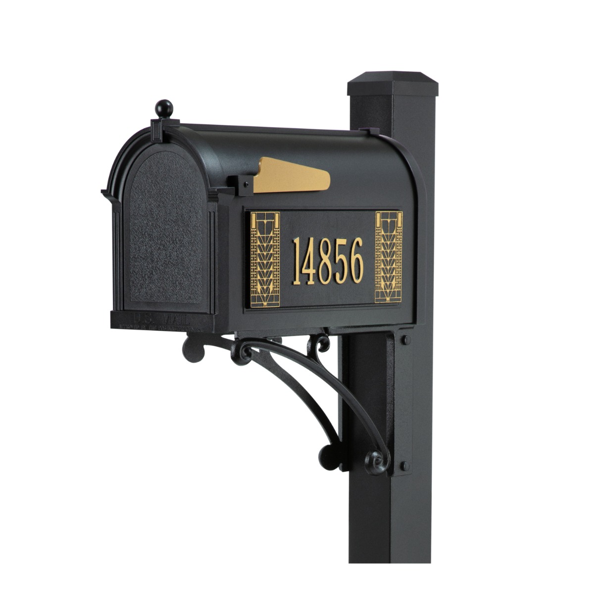 Whitehall Superior Mailbox Frank Lloyd Wright Tree Of Life Package #2 (Capitol Mailbox, Superior Post, Personalized Tree Of Life Side Plaques)