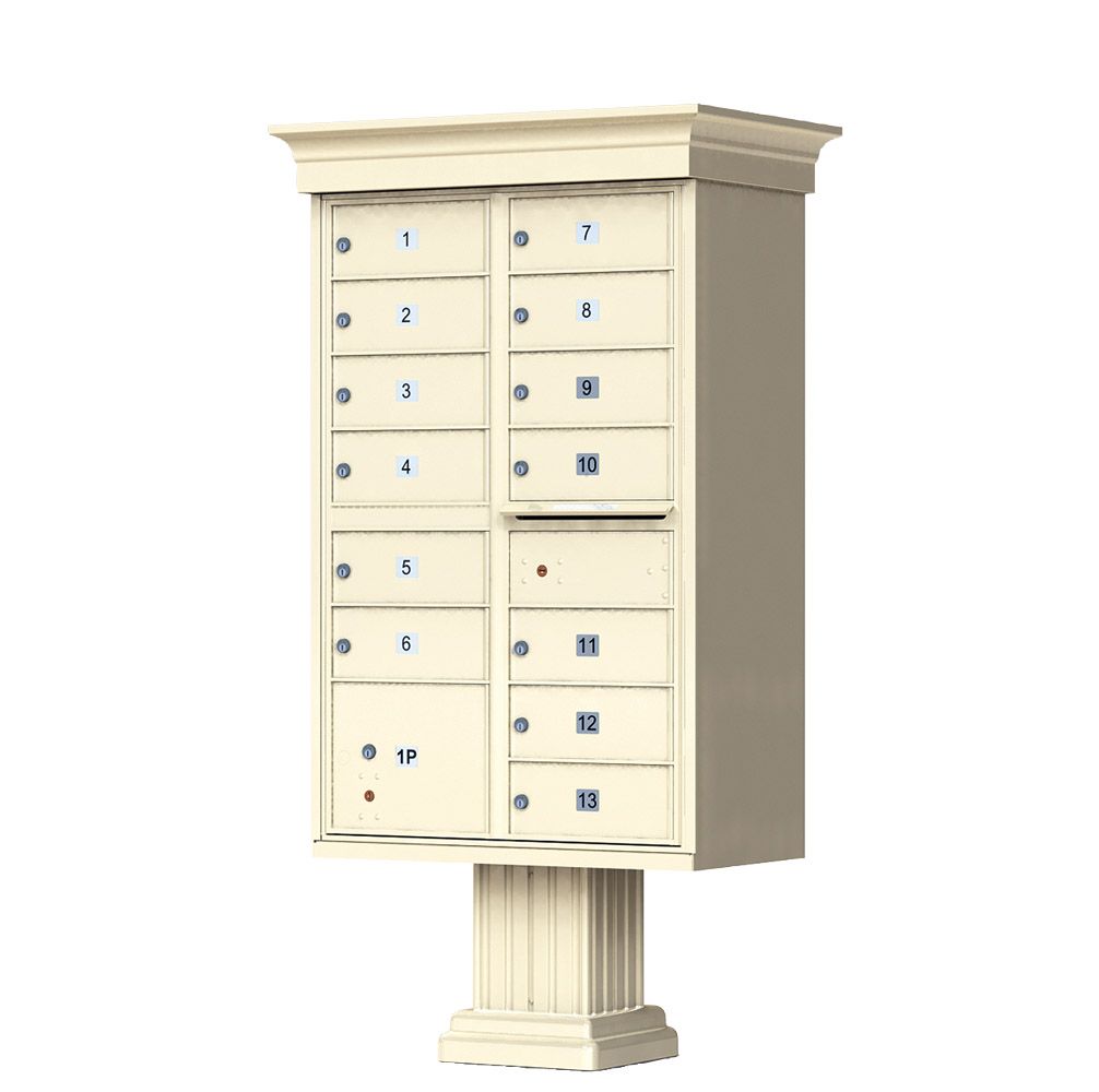 Cluster Box Unit  With Crown Cap and Pillar Pedestal  Accessories -13 Compartments