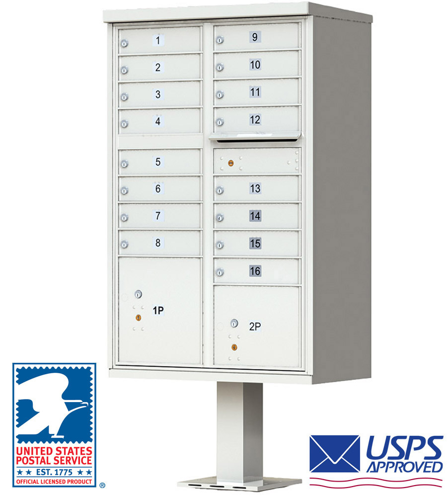 High-Security Pedestal CBU Mailbox - 16 Tenant Doors