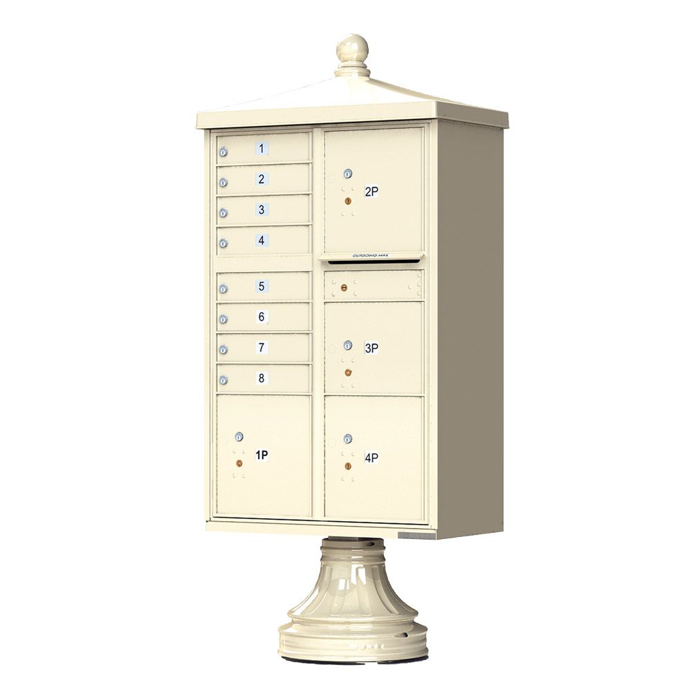 Decorative Traditional CBU Commercial Mailboxes - 8 Door with 4 Parcel Lockers