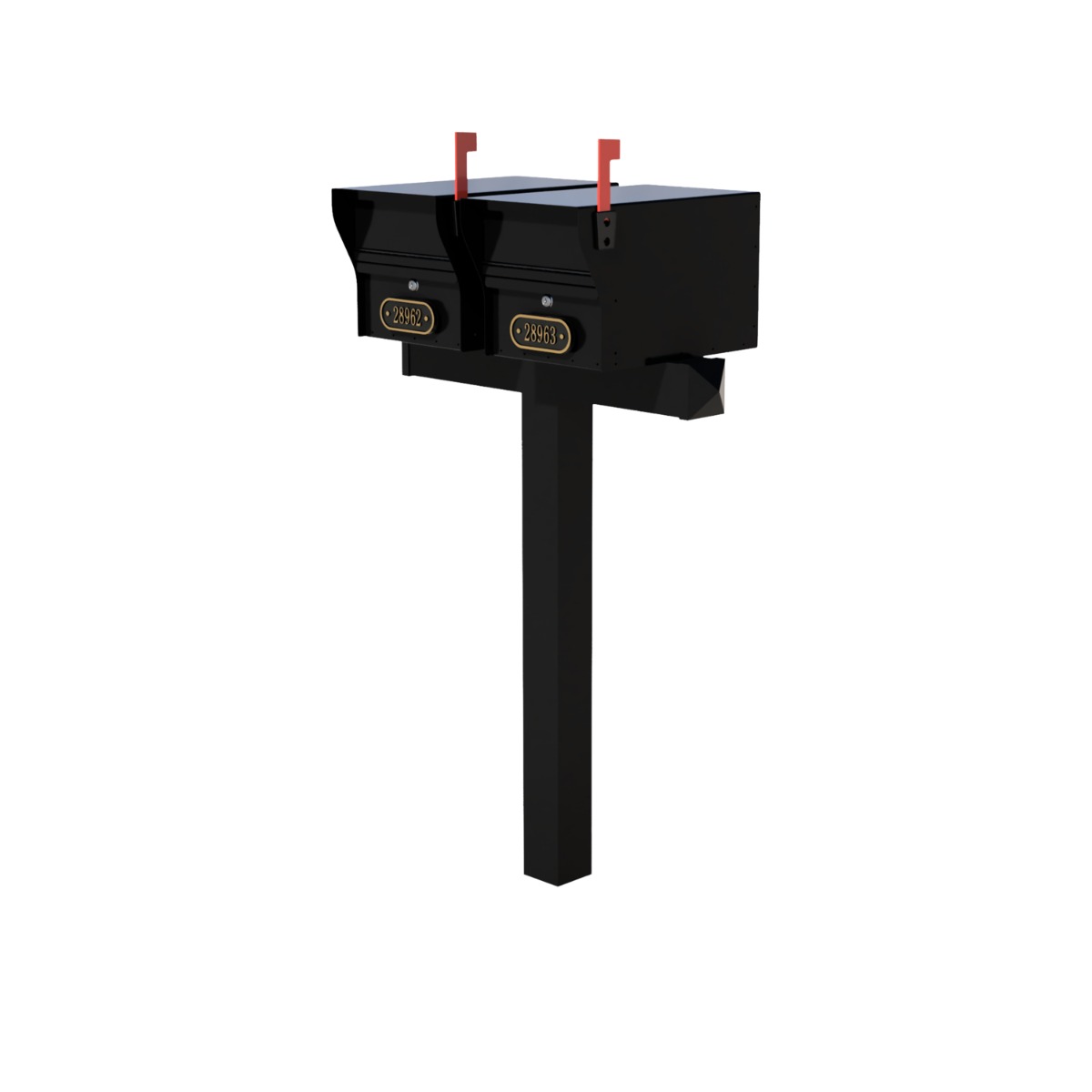 Whitehall Duo Mount MailVault Mailbox (2 Mailboxes, Alt Duo Mount Post with MV Hardware)