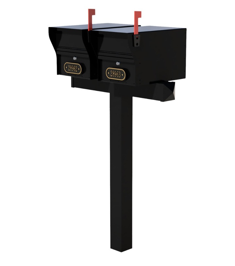 Whitehall Duo Mount MailVault Mailbox (2 Mailboxes, Alt Duo Mount Post with MailVault Hardware)
