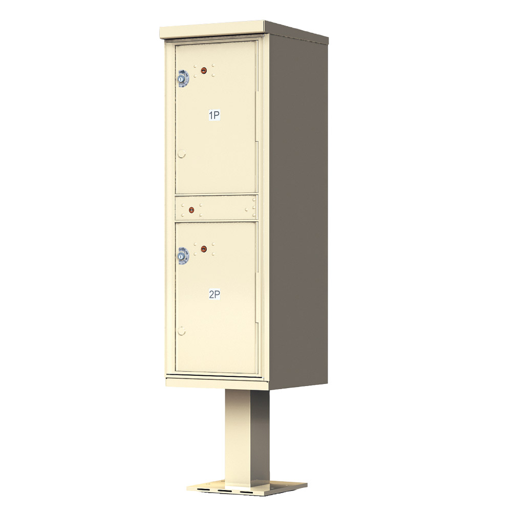 Outdoor Parcel Locker with Pedestal Stand - 2 Parcel Lockers - USPS Approved