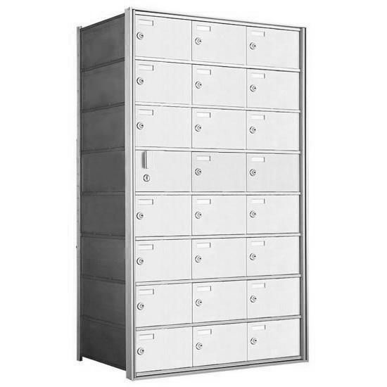 8 Doors High x 3 Doors (23 Tenants) 1600 Front-Load Private Distribution Mailbox in Anodized Aluminum Finish
