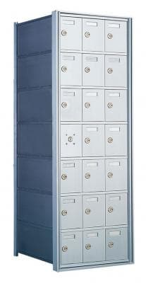 7 Doors High x 3 Doors (20 Tenants) 1600 Front-Load Private Distribution Mailbox in Anodized Aluminum Finish