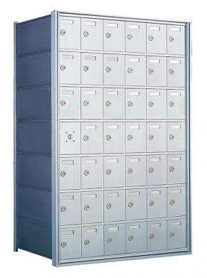 7 Doors High x 6 Doors (41 Tenants) 1600 Front-Load Private Distribution Mailbox in Anodized Aluminum Finish