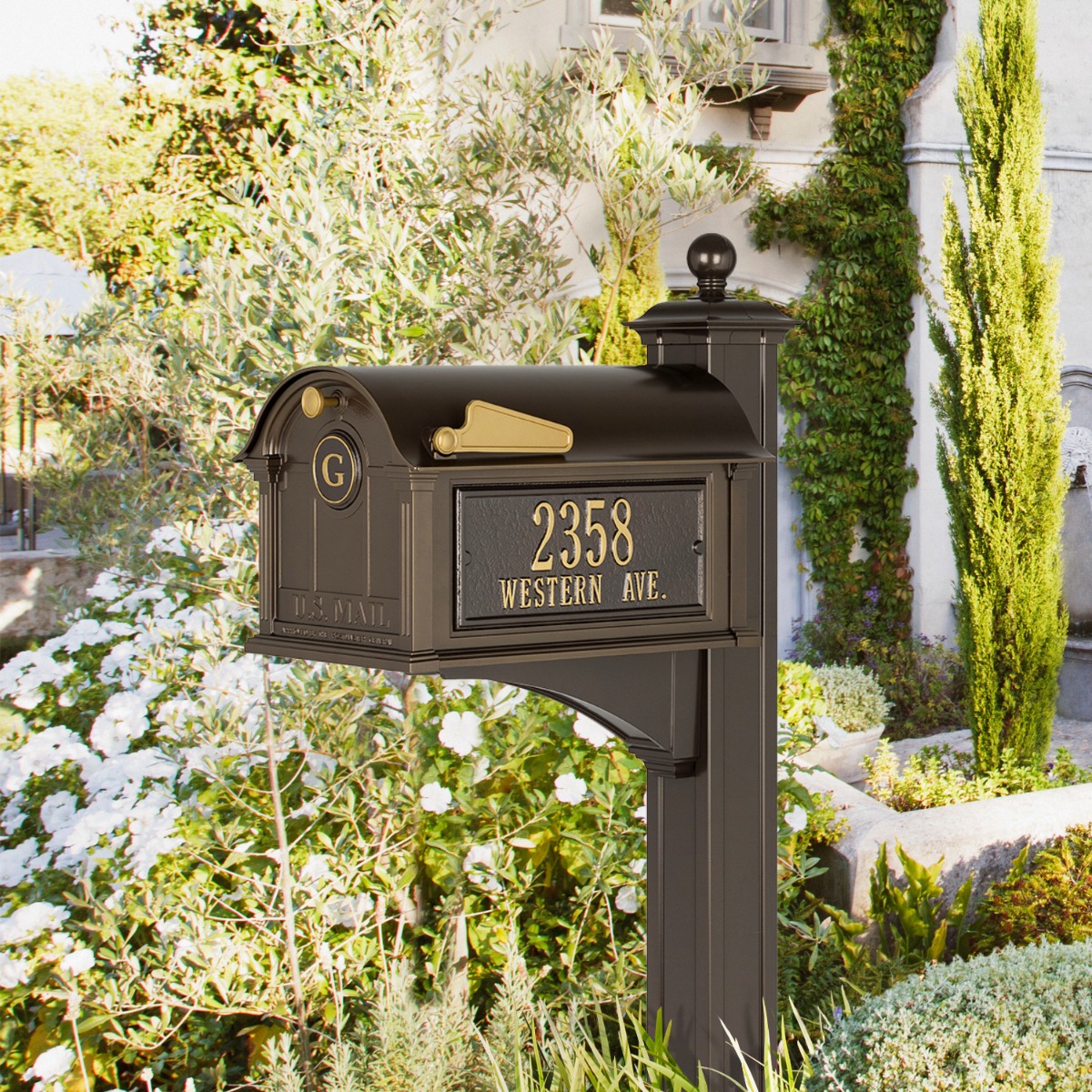 Whitehall Balmoral Monogram Mailbox-Post Package