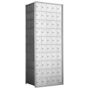 10 Doors High x 5 Doors (50 Tenants) 1700 Series Rear-Load Private Distribution Horizontal Mailbox in Anodized Aluminum Finish