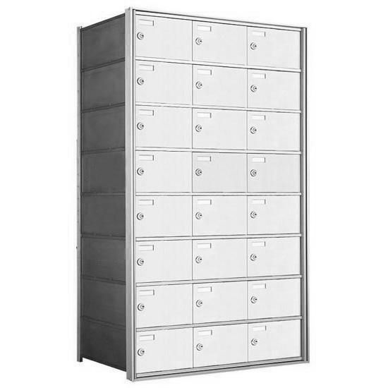 8 Doors High x 3 Doors (24 Tenants) 1700 Horizontal Mailbox Rear-Load Private Distribution in Anodized Aluminum Finish