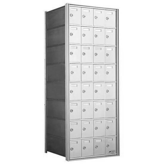 8 Doors High x 4 Doors (32 Tenants) 1700 Horizontal Mailbox Rear-Load Private Distribution in Anodized Aluminum Finish