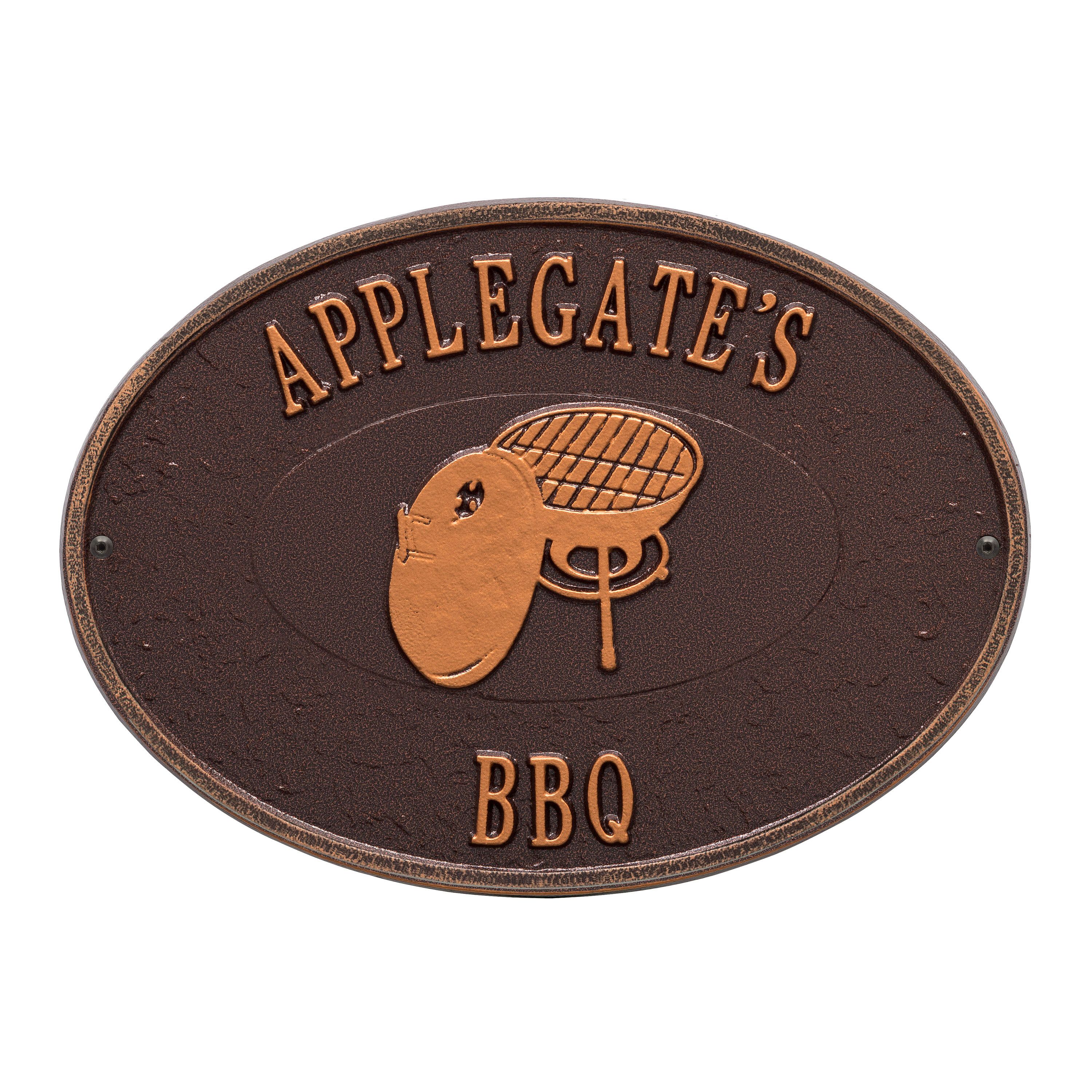 Personalized Charcoal Grill Plaque
