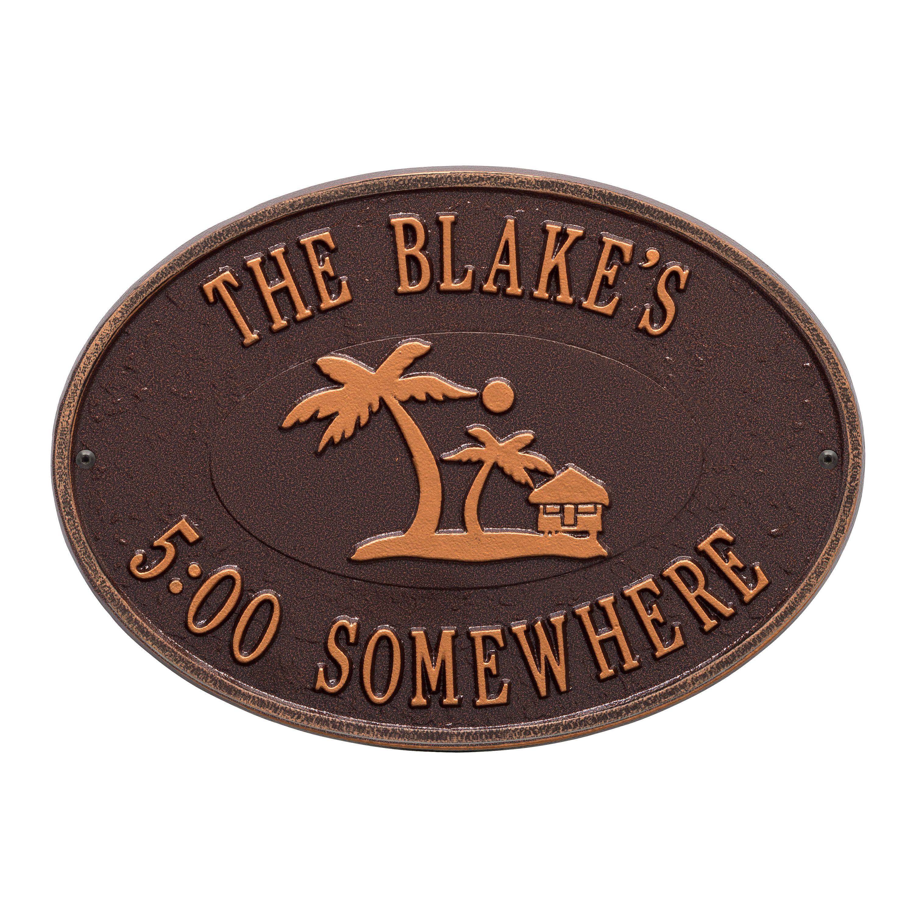 Personalized Island Time Palm Plaque