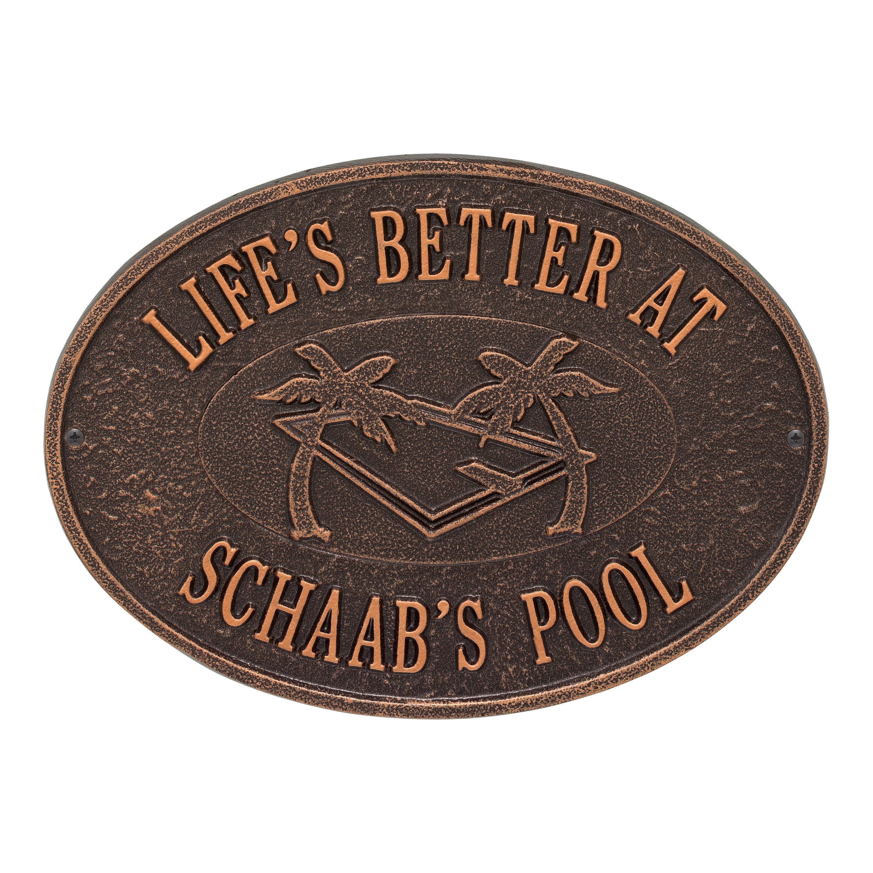 Personalized Swimming Pool Party plaque