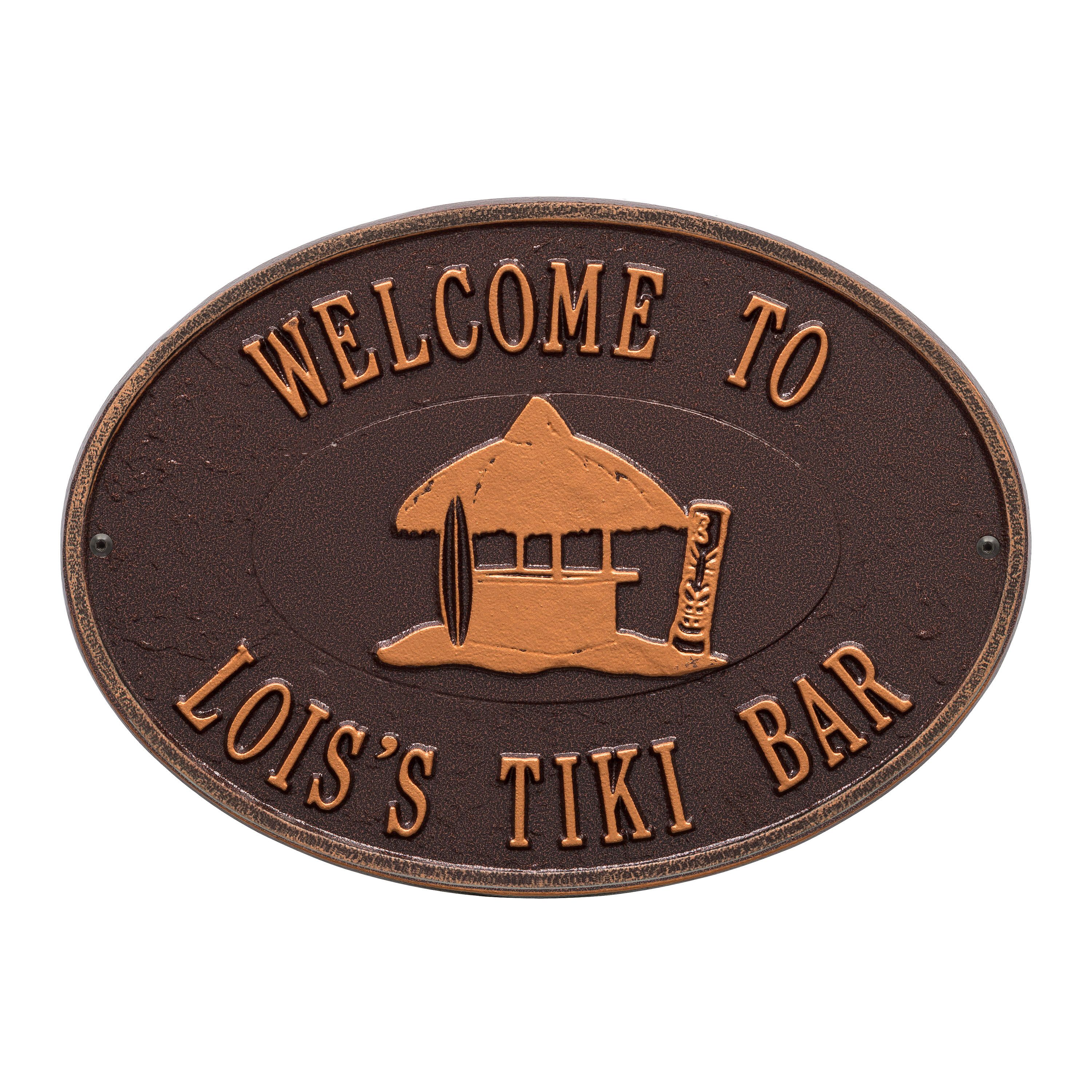 Personalized Tiki Hut Plaque