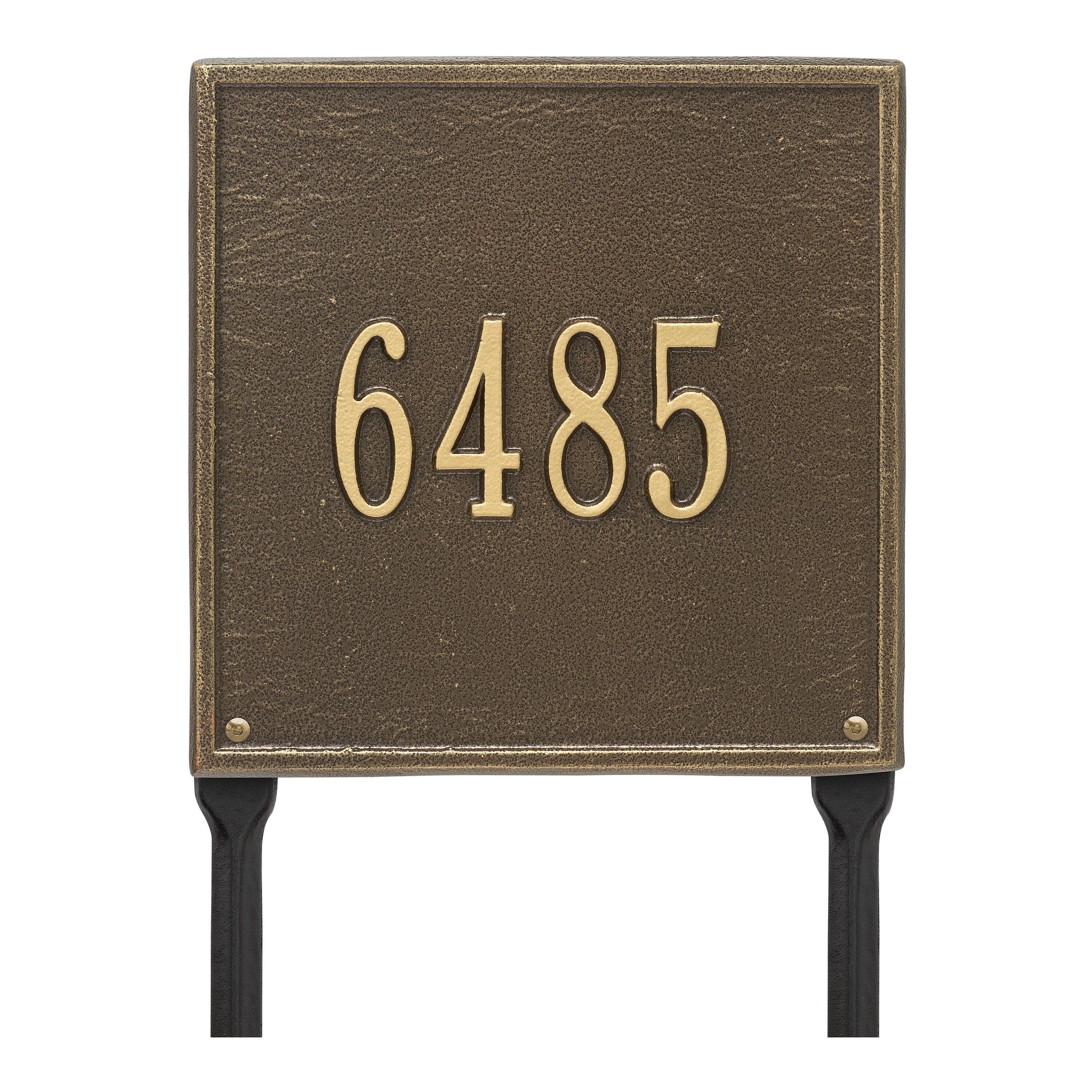 Personalized Square Plaque - Standard - Lawn - 1 line 