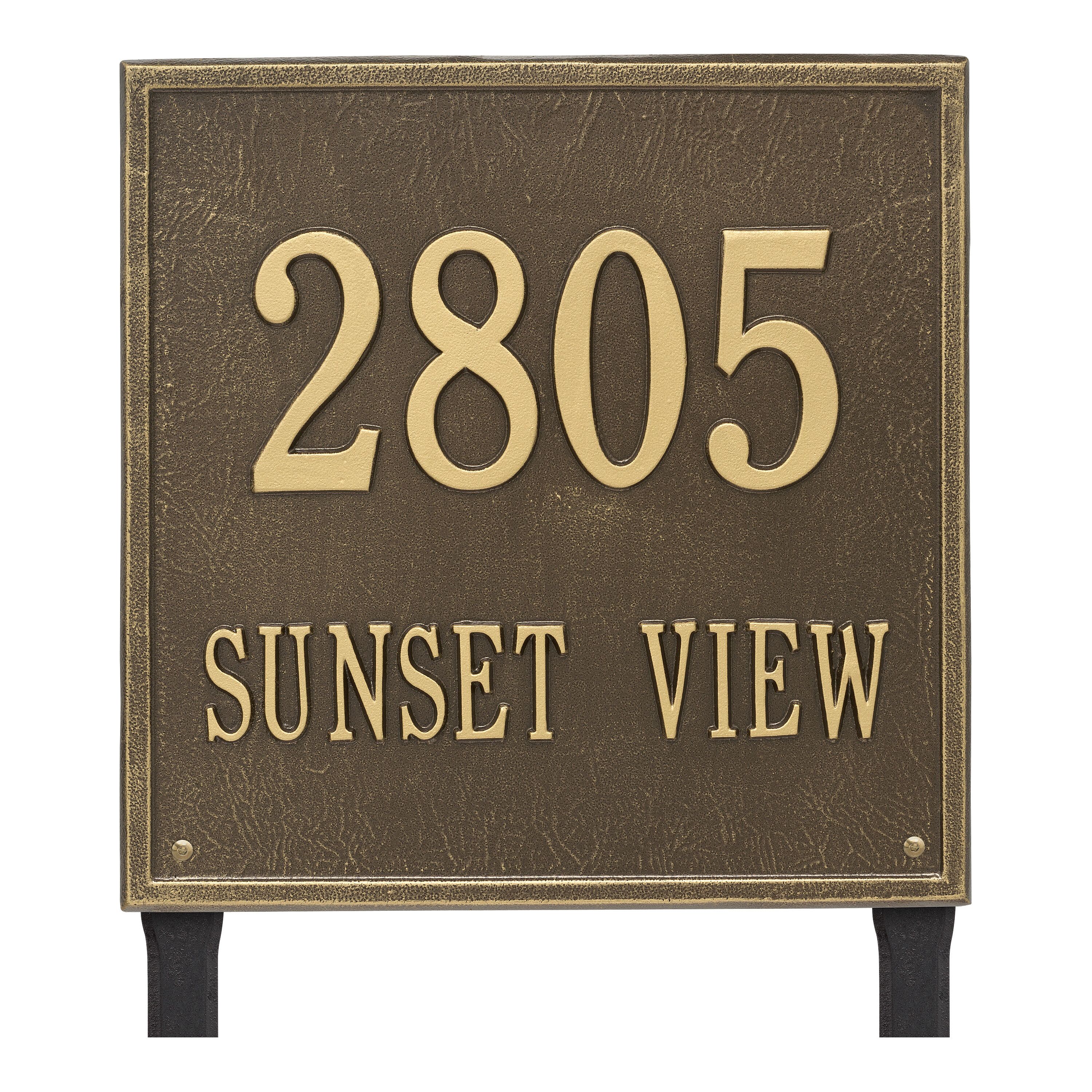 Personalized Square Plaque - Estate - Lawn - 2 line 