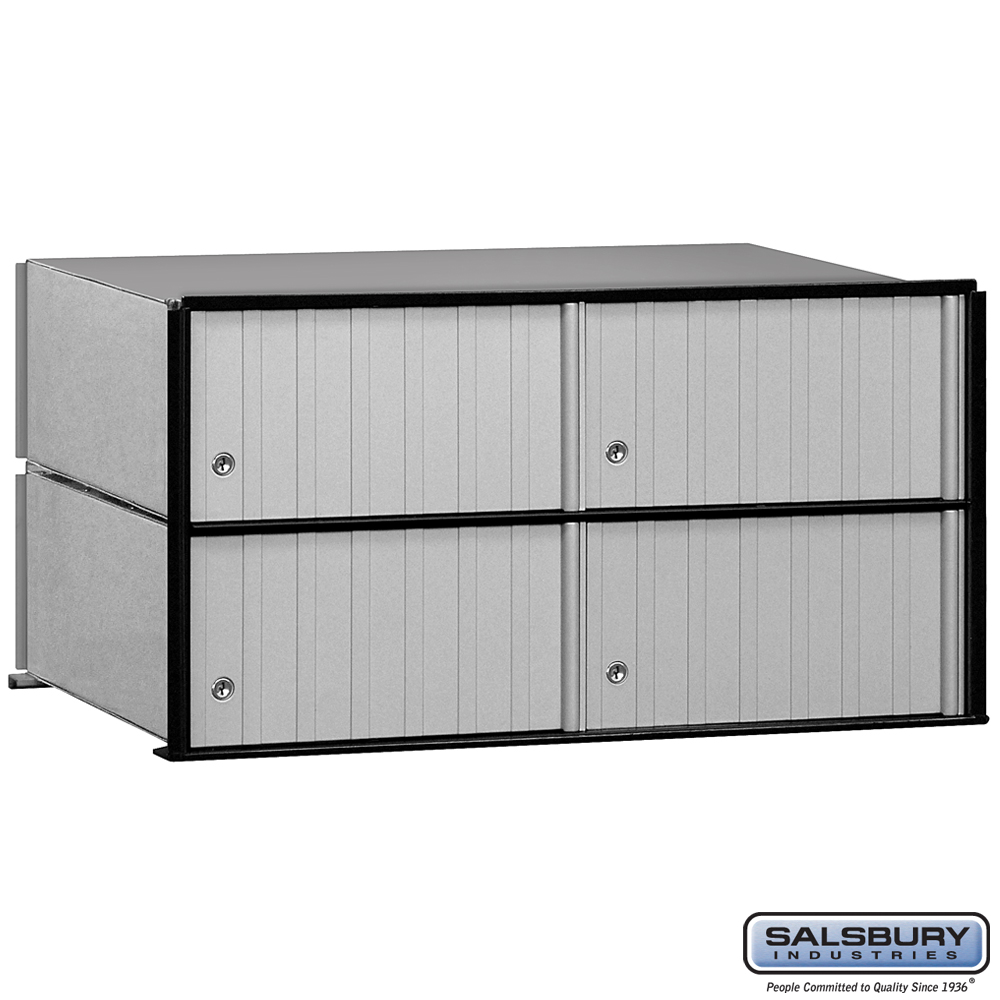 Salsbury Aluminum Mailbox - 4 Doors - Rack Ladder System