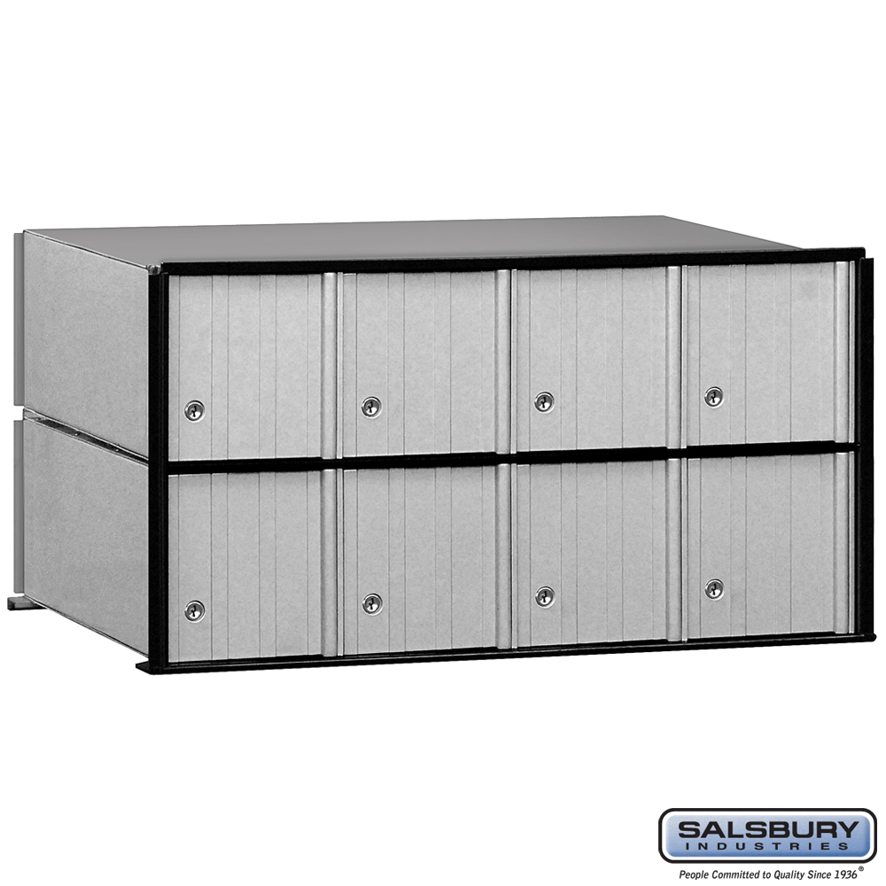 Salsbury Aluminum Mailbox - 8 Doors - Rack Ladder System