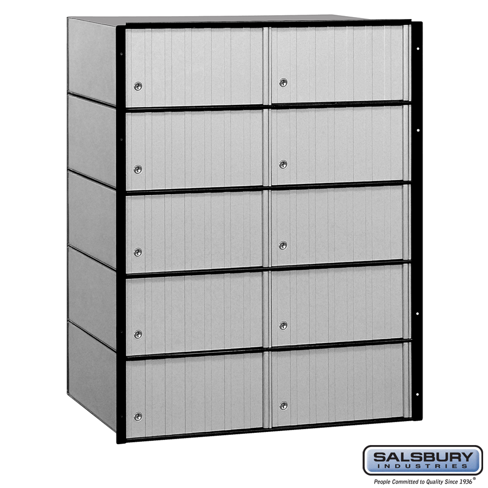 Salsbury Aluminum Mailbox - 10 Doors - Standard System