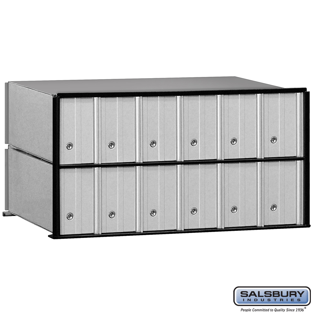 Salsbury Aluminum Mailbox - 12 Doors - Rack Ladder System