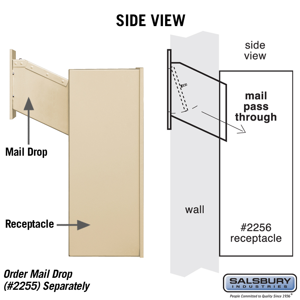 2256 Series Sandstone Receptacle Option for Mail Drop 2256 Series Sandstone Receptacle Option for Mail Drop