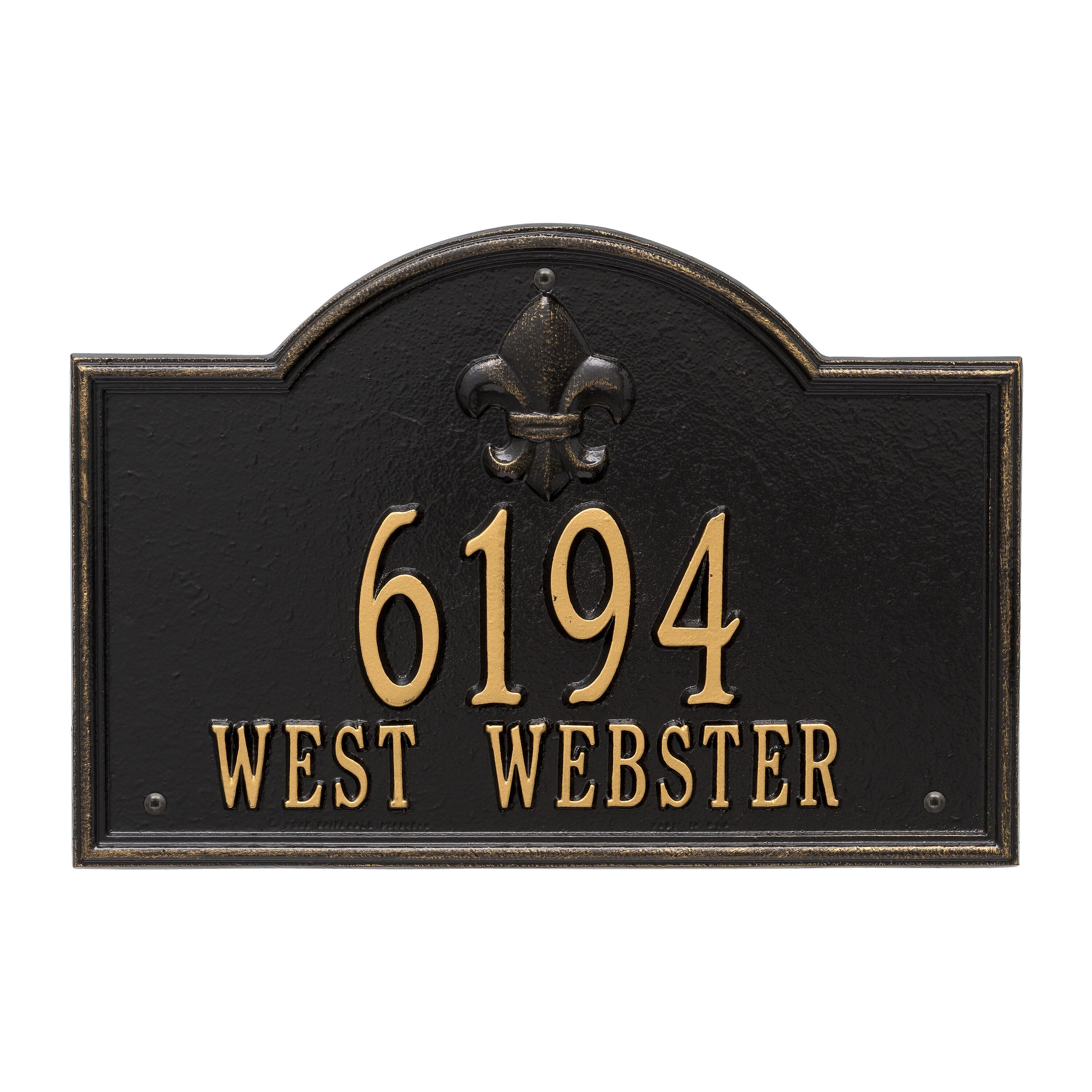 Whitehall Bayou Vista - Standard Wall - Two Line Address Plaque