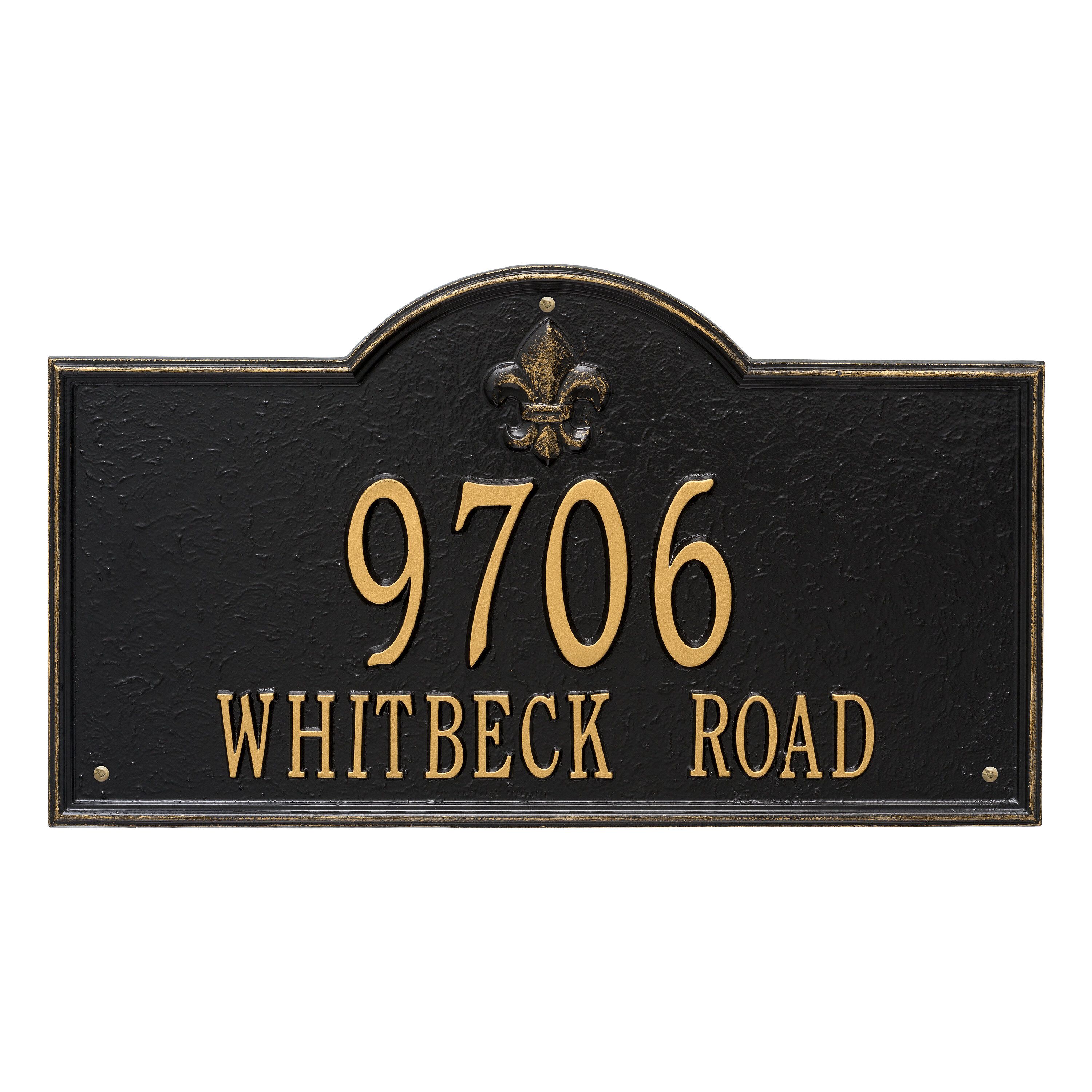 Whitehall Bayou Vista - Estate Wall - Two Line Address Plaque 