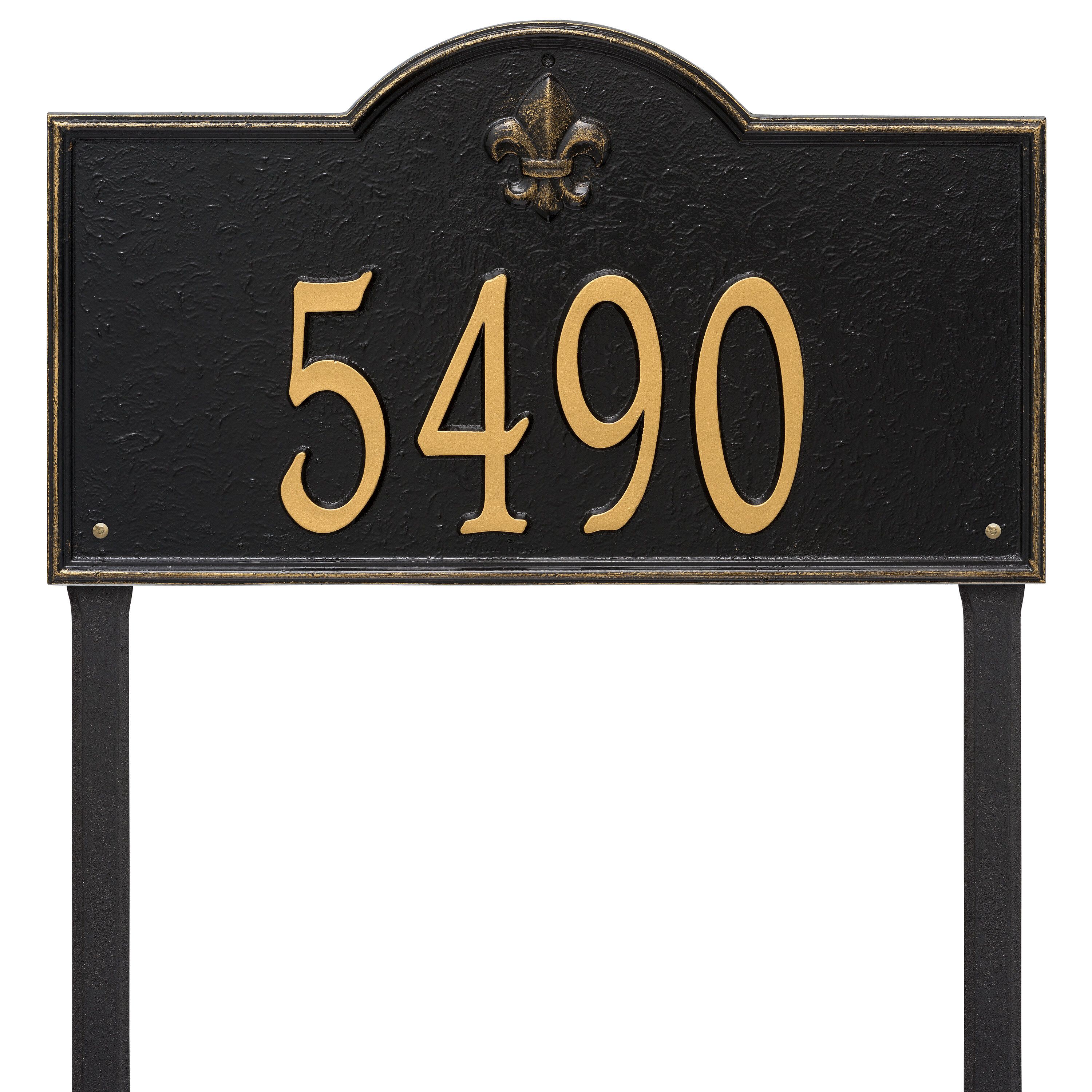 Whitehall Bayou Vista - Estate Lawn - One Line Address Plaque 