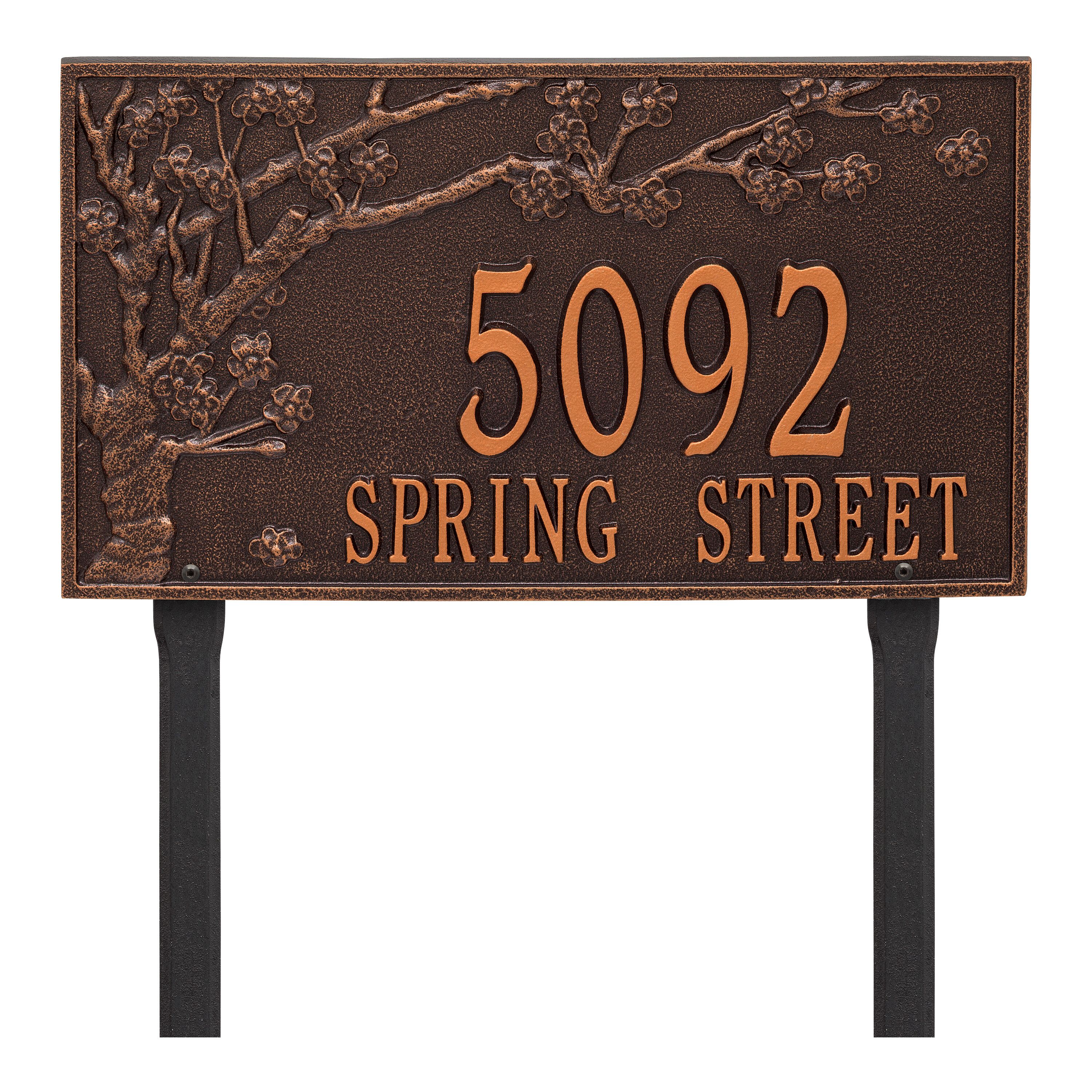 Personalized Spring Blossom Plaque - Estate - Lawn - 2 Line 