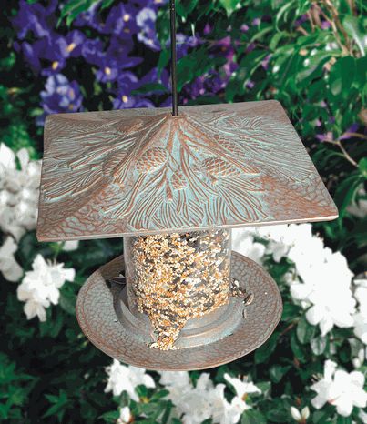 Whitehall 6" Pinecone Tube Feeder - Copper Verdi