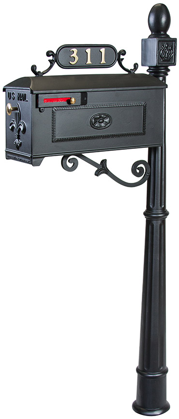 Imperial Residential Mailbox System with Fleur de Lis Mailbox