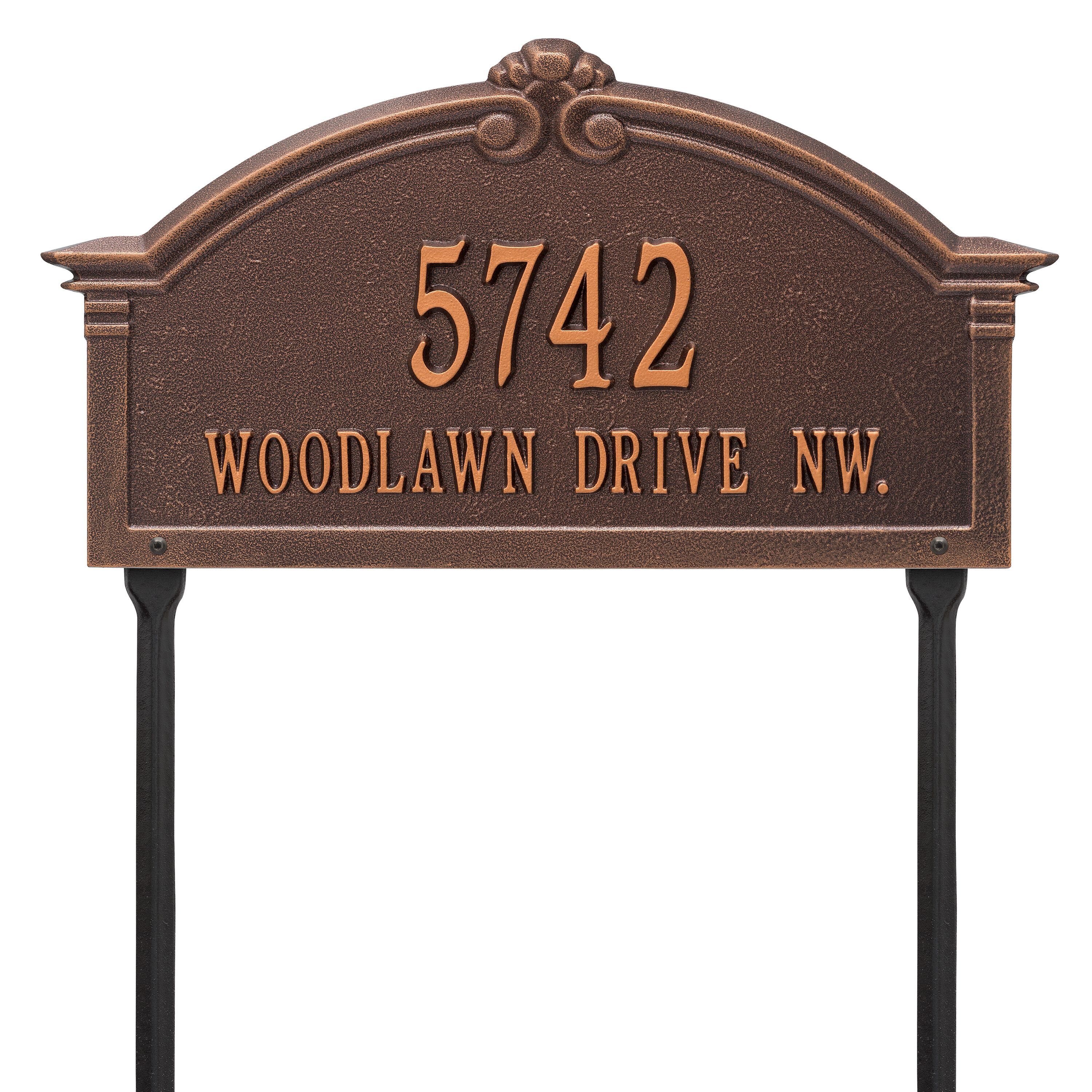 Personalized Roselyn Arch Plaque - Grande - Lawn- 2 Line 