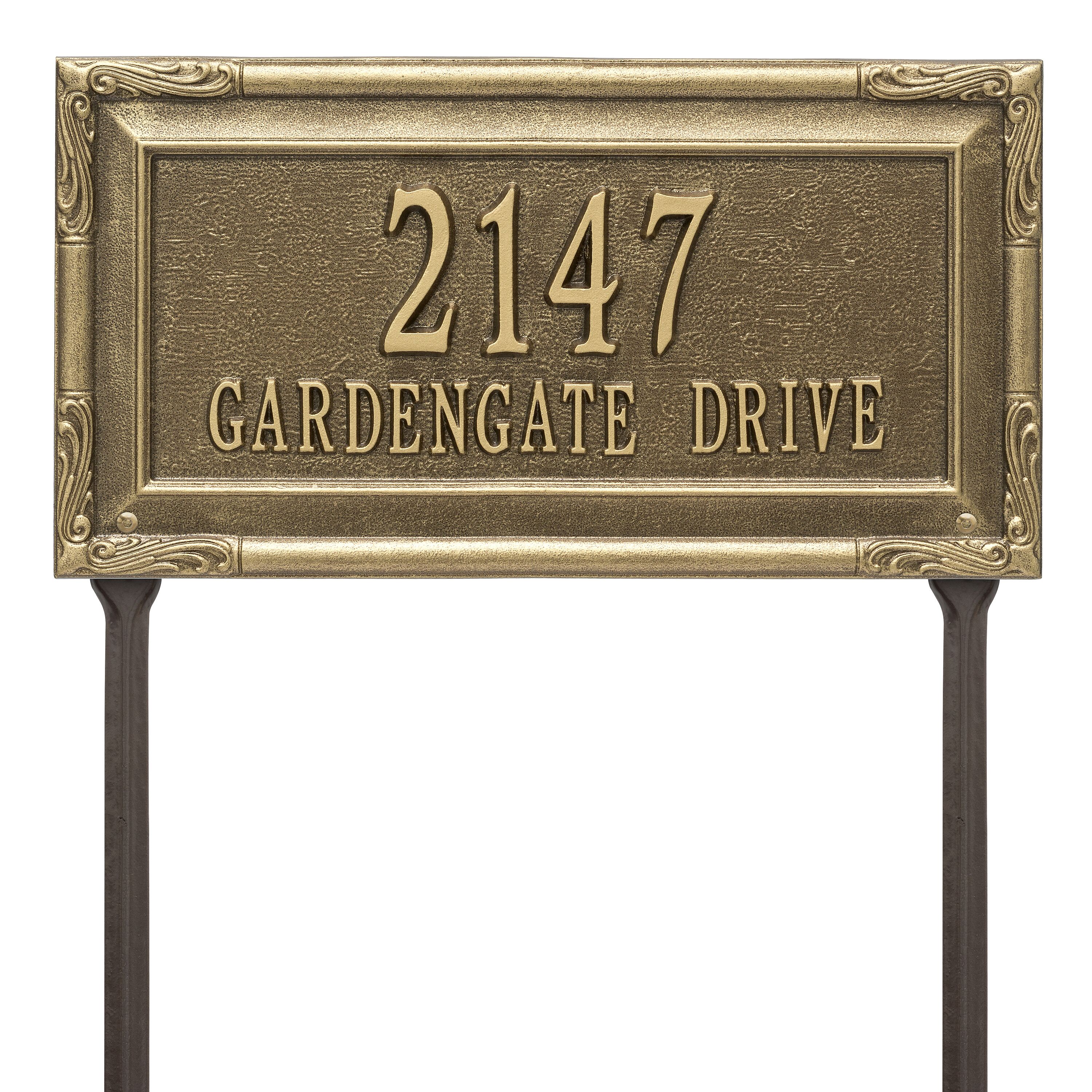 Personalized Gardengate Plaque - Grande - Lawn - 2 line 