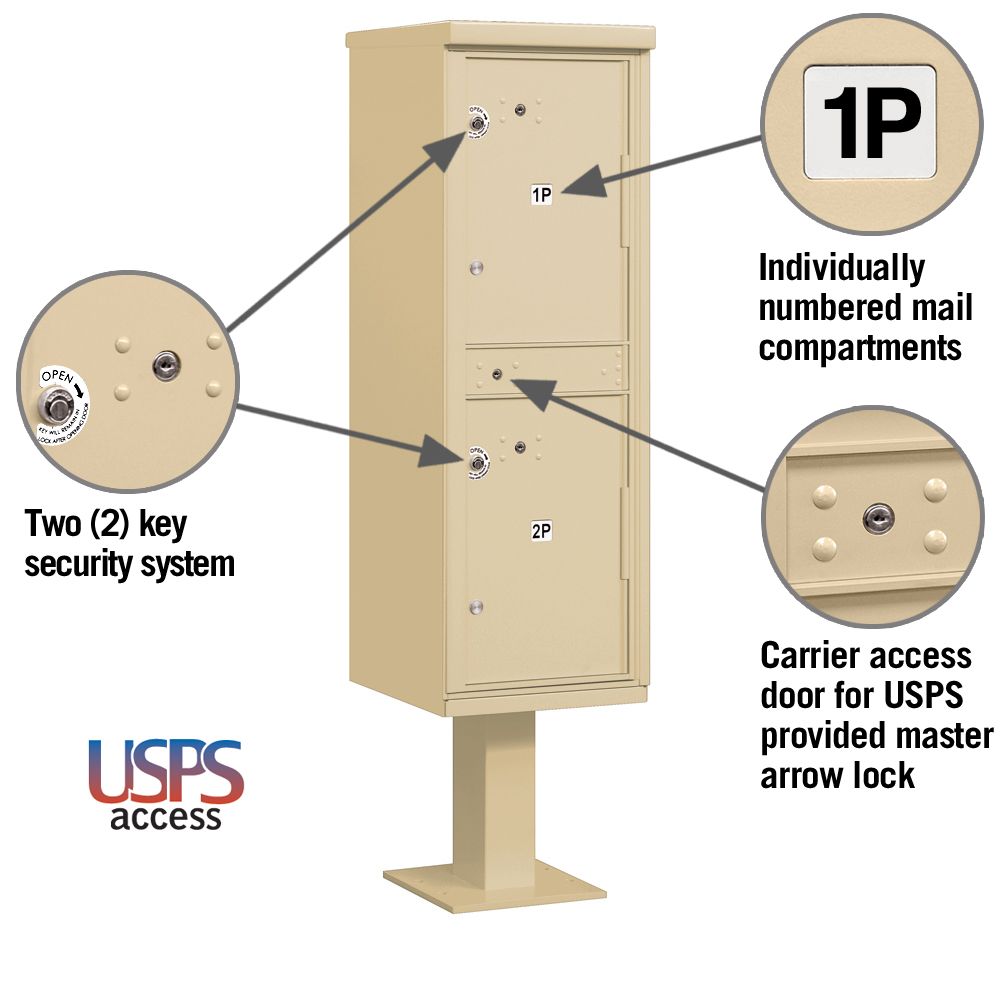 Salsbury 3302SAN-U Outdoor Parcel Locker - 2 Compartments