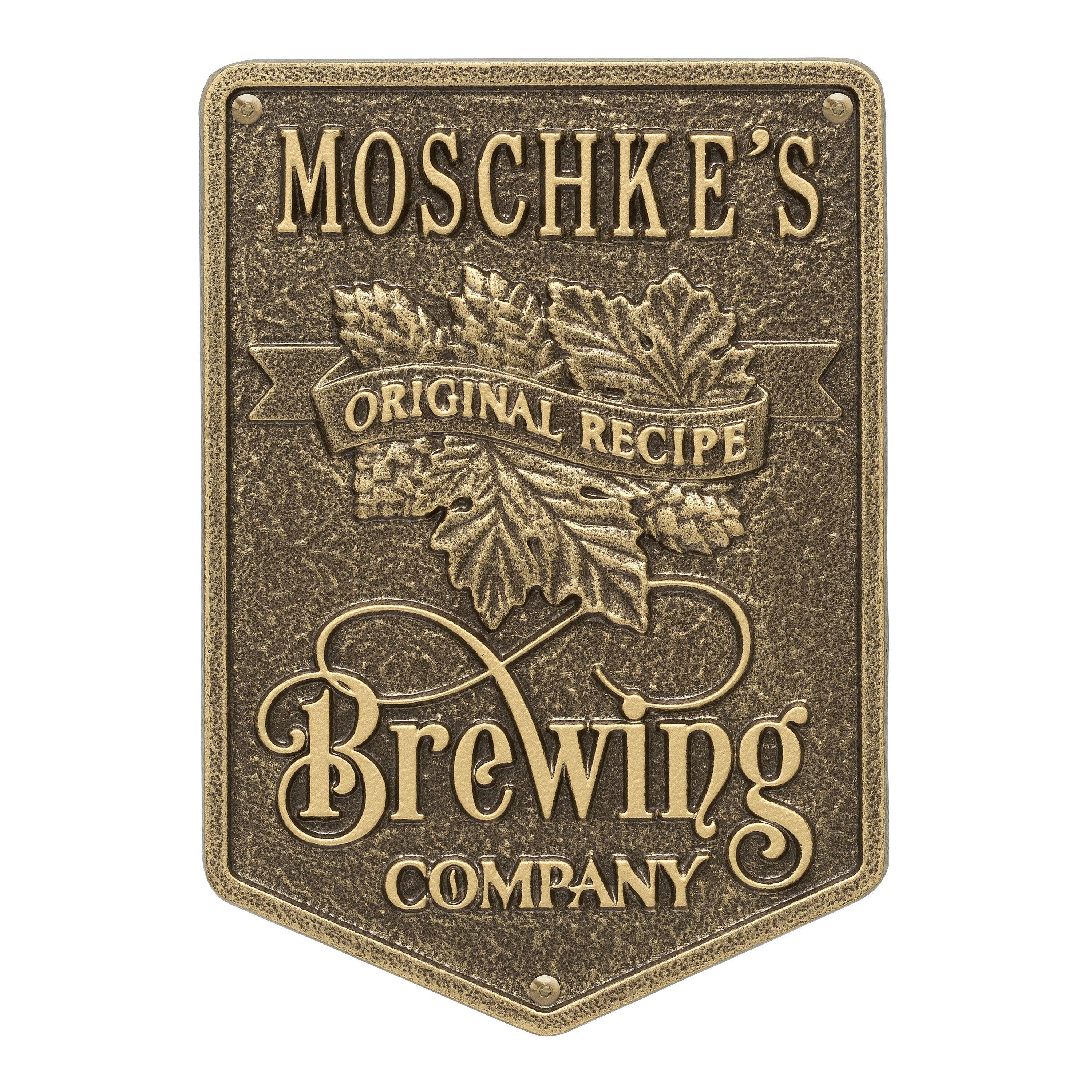 Original Recipe Brewing Company Beer Plaque, Standard Wall 1-line