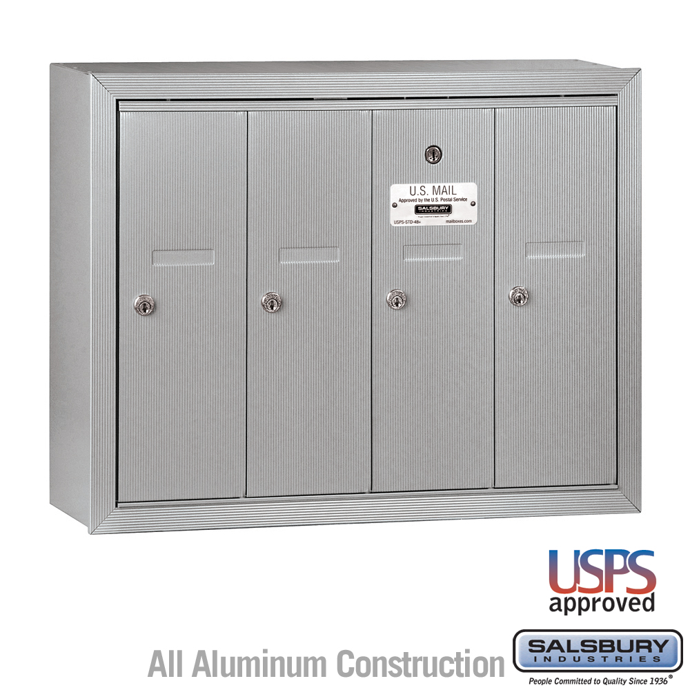 Salsbury Vertical Mailbox - 4 Doors Surface Mounted - USPS Access