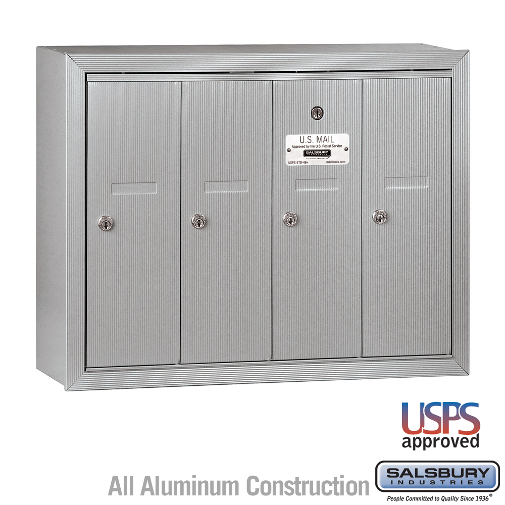 Salsbury Vertical Mailbox - 4 Doors Surface Mounted - USPS Access