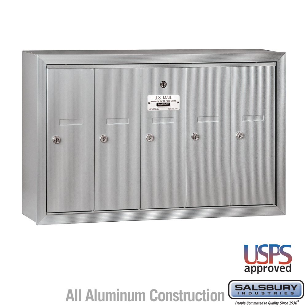 Salsbury 3505ASU 5 Door Mailbox Surface Mounted USPS Access