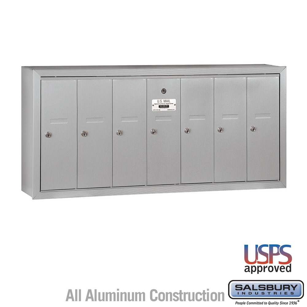 Salsbury Vertical Mailbox - 7 Doors Surface Mounted - USPS Access