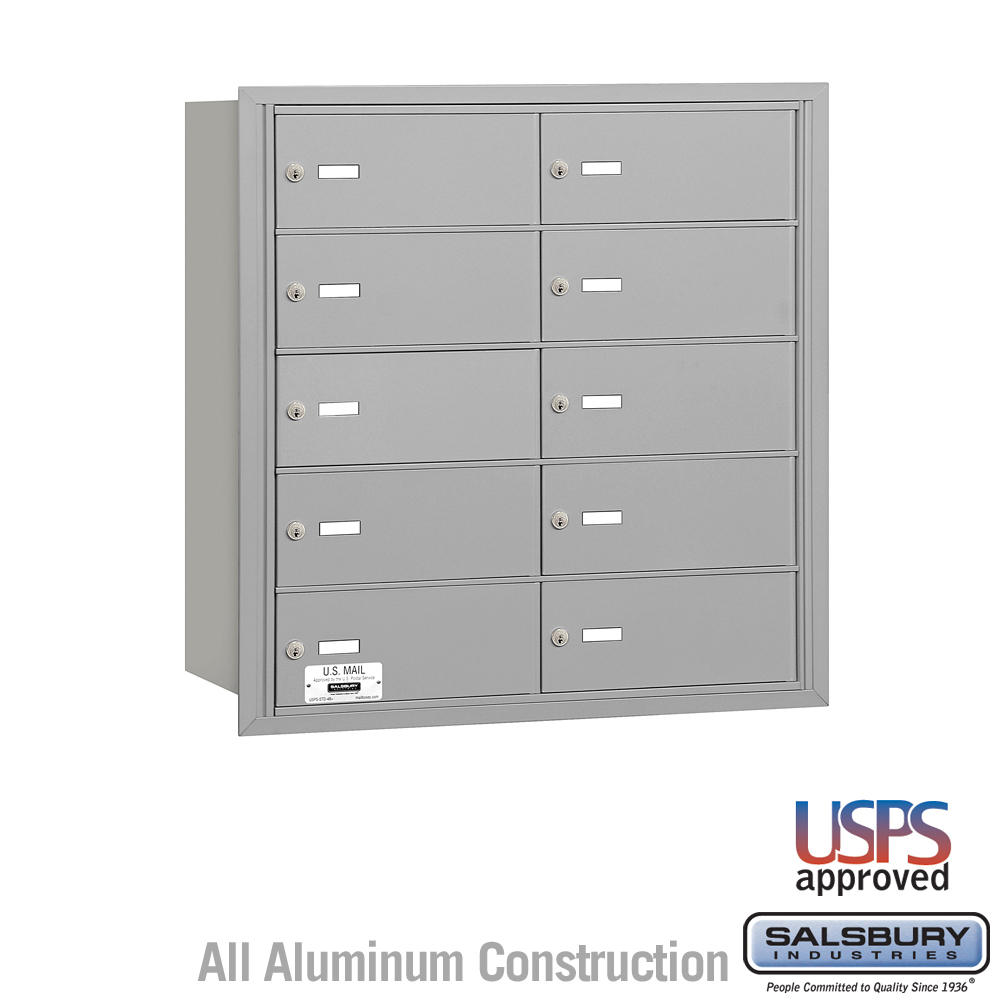 Salsbury 4B+ Horizontal Mailbox - 10 B Doors - Rear Loading - USPS Access