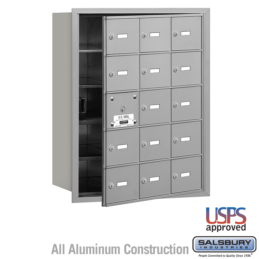 Salsbury 4B+ Horizontal Mailbox - 15 A Doors (14 usable) - Front Loading - USPS Access