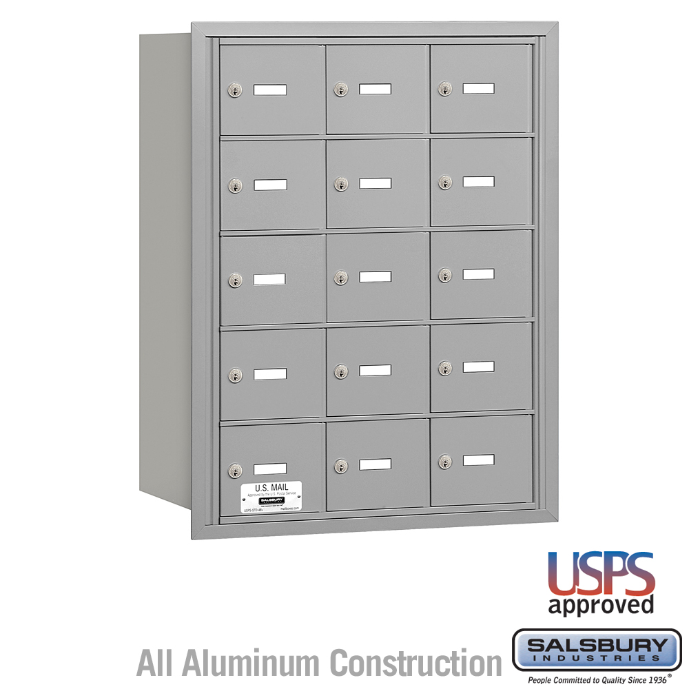Salsbury 4B+ Horizontal Mailbox - 15 A Doors - Rear Loading - USPS Access