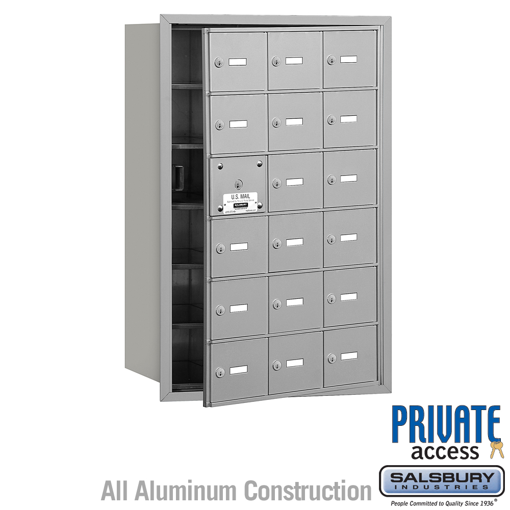 Salsbury 4B+ Horizontal Mailbox (Includes Master Commercial Lock) - 18 A Doors (17 usable) - Front Loading - Private Access