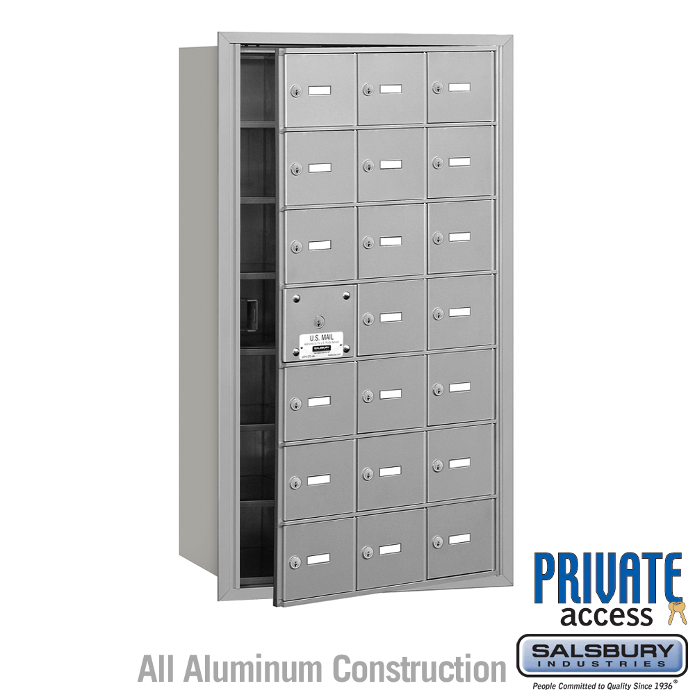 Salsbury 4B+ Horizontal Mailbox (Includes Master Commercial Lock) - 21 A Doors (20 usable) - Front Loading - Private Access