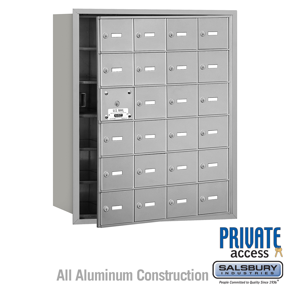 Salsbury 4B+ Horizontal Mailbox (Includes Master Commercial Lock) - 24 A Doors (23 usable) - Front Loading - Private Access