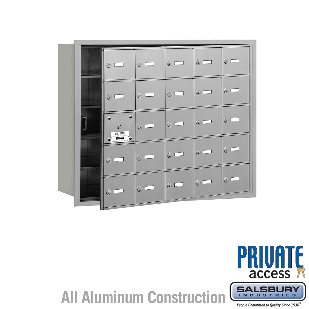 Salsbury 4B+ Horizontal Mailbox (Includes Master Commercial Lock) - 25 A Doors (24 usable) - Front Loading - Private Access